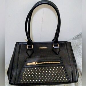 NWOT🎁RAMPAGE By FOSSIL Black Tote With Gold Studding & Hardware!